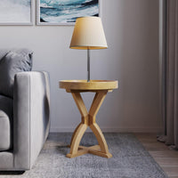 Side Table - Mango Wood Pedestal Table for Couch, Loveseat view 4