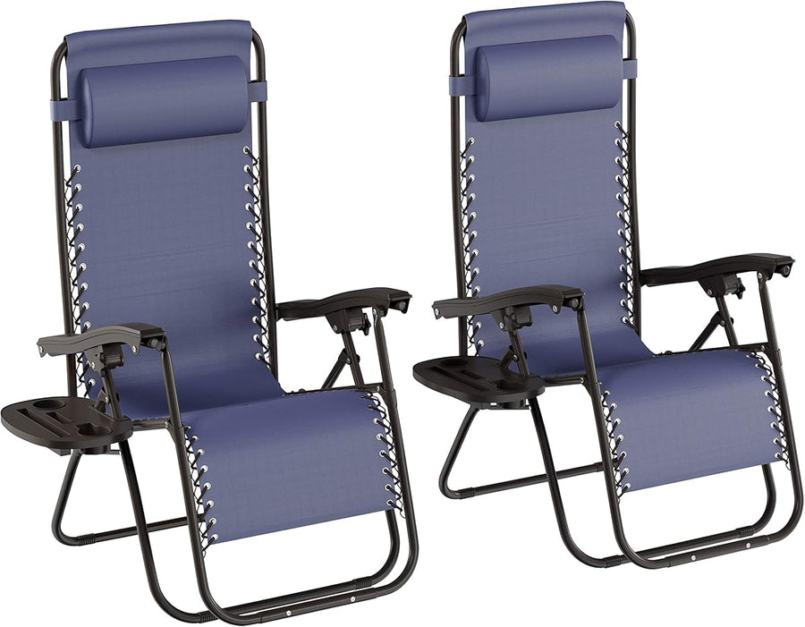 Set of 2 Zero-Gravity Chairs - Folding Patio Furniture &mdash; Lavish Home