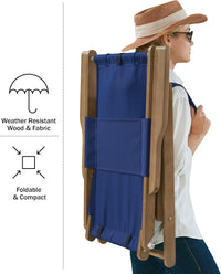 Beach Chair - Outdoor Weather-Resistant Wood Folding Chair view 26