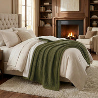Cable Knit Throw Blanket for Couch, Sofa, or Bed view 20