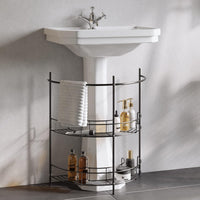 Pedestal Sink Organizer, Silver, 21.25" x 11" x 23.25" view 10