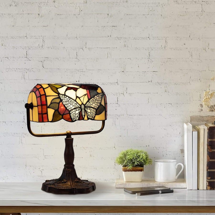 Tiffany Style Bankers Desk Lamp, (L) 10.5" x (W) 5" x (H) 12.5" &mdash; Lavish Home