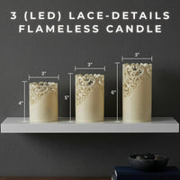 Remote Control LED Candles, Off-White, Set of 3, 6"/5"/4" view 2