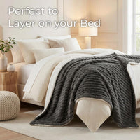 Faux Fur Throw Blanket - 60x70-Inch Twin Blanket for Couch view 14
