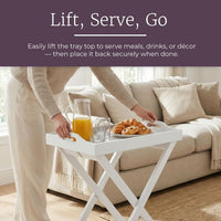 End Folding Modern Minimalist Wooden Contemporary Side Table view 32