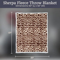 Sherpa Fleece Throw Blanket, Giraffe Print, 50" x 60" view 4