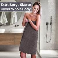 Bathroom Towels Set, Bathroom Accessories, Charcoal, Set, 54.5" x 28" view 2