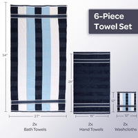 6 Piece Bathroom Towels Set, 6-Piece Towel Set (Pack of 2) view 6