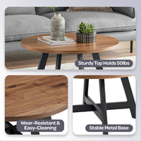 Coffee Table - Industrial Modern Round, (L) 24” x (W) 24” x (H) 16.5” view 2