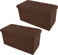 Folding Storage Ottoman - Tufted Footrest, Linen Chest view 24