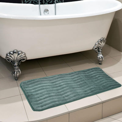 24 x 60 in. Extra Long Memory Foam Bath Mat, Green
