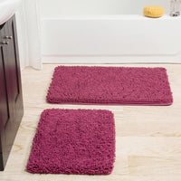 2 Piece Bathroom Rug Set, Pink view 1