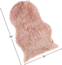 Sheepskin Throw Rug - Faux Fur 2x3-Foot High Pile Soft view 3