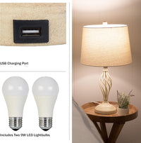 Set of 2 Table Lamps - Modern Lamps with USB Charging Ports view 2