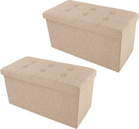 Folding Storage Ottoman - Tufted Footrest, Linen Chest view 19