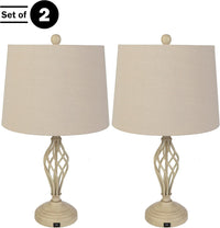 Set of 2 Table Lamps - Modern Lamps with USB Charging Ports view 4