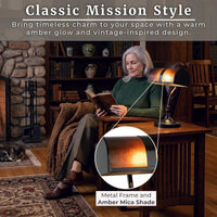 Mission-Style Bankers Desk Lamp, Black, 10" x 9" x 14" view 5