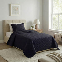 2-Piece Twin Quilt Set, Black. view 2