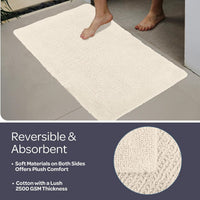 Bathroom Rugs - 2-Piece 2500GSM Cotton Bath Mat Set view 3