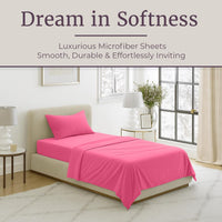 3-Piece Brushed Microfiber Twin Sheet Set, Purple view 77
