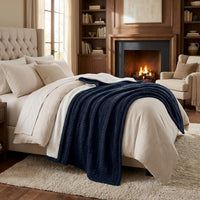 Cable Knit Throw Blanket for Couch, Sofa, or Bed view 14