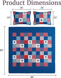 Full/Queen Caroline Patriotic Quilt Set, 3-Piece-Set view 6