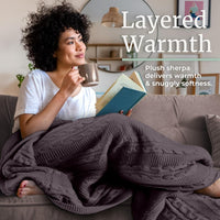 Cable Knit Throw Blanket for Couch, Sofa, or Bed view 11