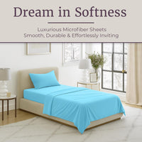 3-Piece Brushed Microfiber Twin Sheet Set, Purple view 20