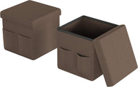 Set of 2 Ottomans with Storage Pockets view 12
