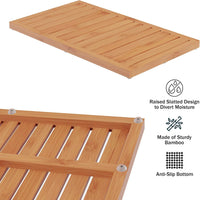 Bamboo Bathroom Mat, Natural, 23.8" x 13.8" view 2