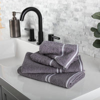 Rio 8 Piece 100% Cotton Towel Set - White & Silver view 26