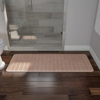 Oversized Bathroom Rug-Memory Foam Bath Mat in Beige Textured view 4