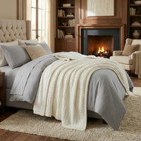 Cable Knit Throw Blanket for Couch, Sofa, or Bed view 2