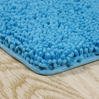 2 Piece Memory Foam Shag Bath Mat - Blue view 5