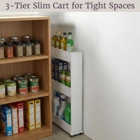 3 Tier Shelf Rolling Cart, 5"x19.5"x28" view 5