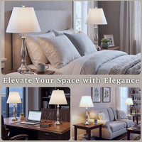 Brushed Steel Table Lamps, 13 in x 13 in x 25.5 in view 5
