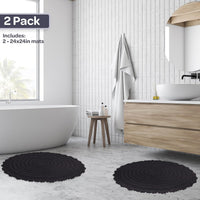 Bathroom Rugs - 2-Piece Woven 1560GSM Cotton Bath Mat Set view 20