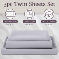 3-Piece Brushed Microfiber Twin Sheet Set, Purple view 92