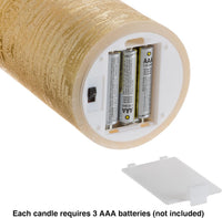Flameless LED Set of 3 Real Wax Battery Powered Pillar Candles view 4