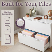 2 Drawer File Cabinet, 30.5 x 15.75 x 25.5 inches view 3