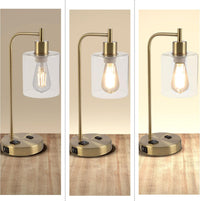 Set of 2 Table Lamps - Industrial, (L) 8.66” x (W) 5.91” x (H) 16.14” view 2