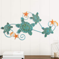 Sea Turtles Wall Art with Shells and Starfish view 1