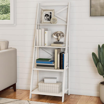 4-Tier Ladder Bookshelf, (L) 20" x (W) 17 x (H) 56"