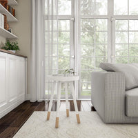 Round End Table, White, 17" x 22" view 3
