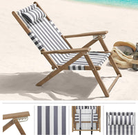 Beach Chair - Outdoor Weather-Resistant Wood Folding Chair view 4