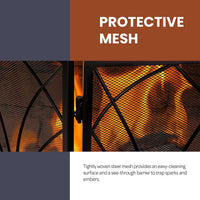 Fireplace Screen - 3 Panel Fireplace Gate with Protective Mesh view 5