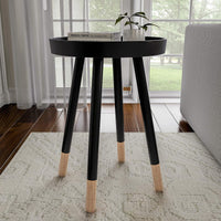 Round End Table, White, 17" x 22" view 13