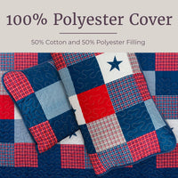 Full/Queen Caroline Patriotic Quilt Set, 3-Piece-Set view 2