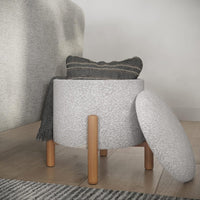 Round Sherpa Storage Ottoman Pouf with Removable Lid view 8
