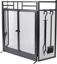 Fireplace Screen - 3 Panel Fireplace Gate with Fireplace Doors view 5